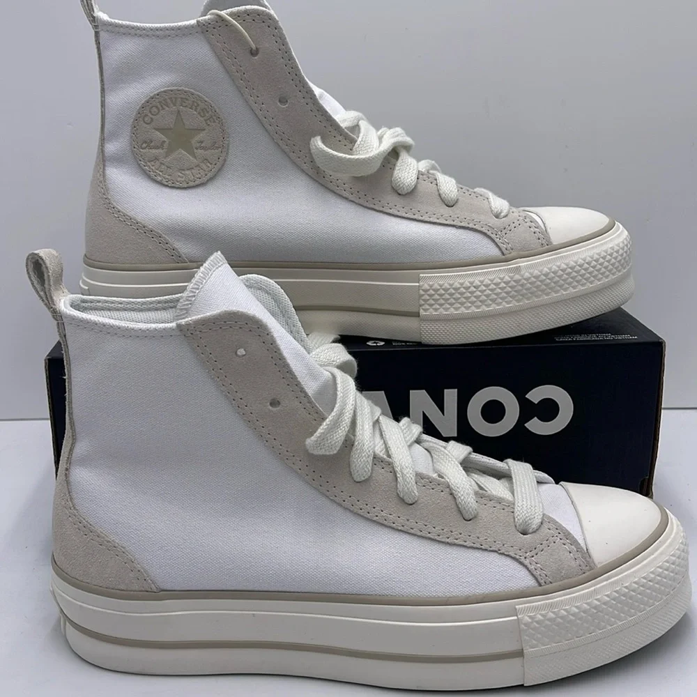 Converse WMNS CTAS LIFT HI WHITE/VAPOROUS GRAY/LIGHT GOLD A09774C Platforms Snkr